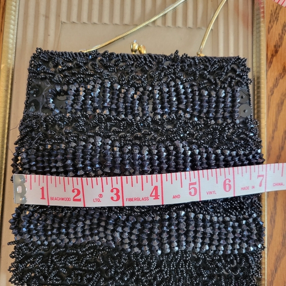 Walborg Richere Black Beaded Purse ~ Vintage ~ 1960s ~ Exquisite! ~ Loose Beads - Picture 13 of 16